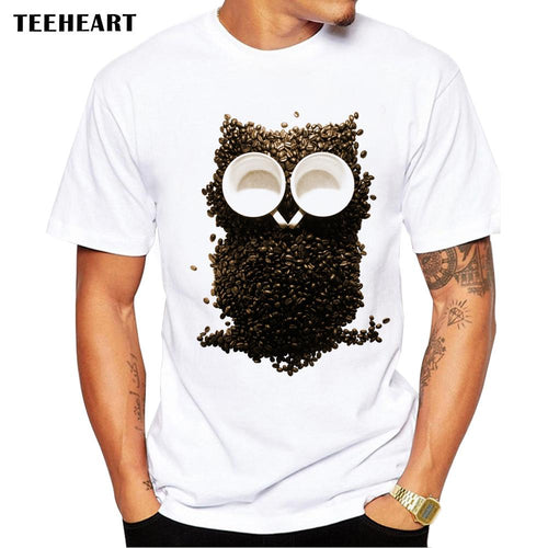 T-shirt hibou grain de café