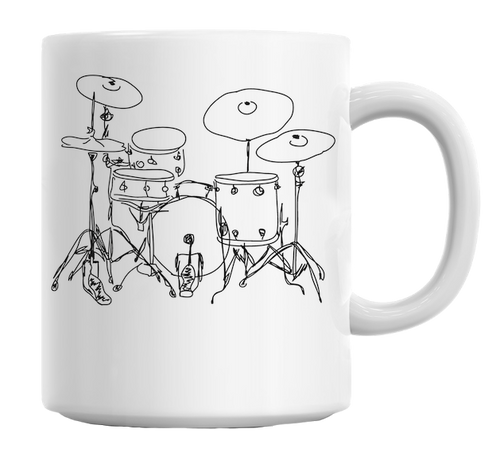 Tasse à café design Drums 11 oz