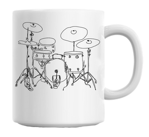 Tasse à café design Drums 11 oz