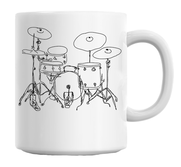 Tasse à café design Drums 11 oz