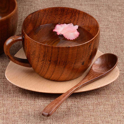 Drop Shipping 260ml / 8.8 oz Natural Jujube Bar Wooden Cups Mugs With Handgrip Coffee Tea Milk Travel Wine Beer Mugs