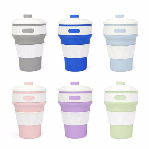 Portable Collapsible Stylish Color Silicone Folding Retractable Mug Coffee Tea Cup For Hiking Travel Outdoor Activities Newest