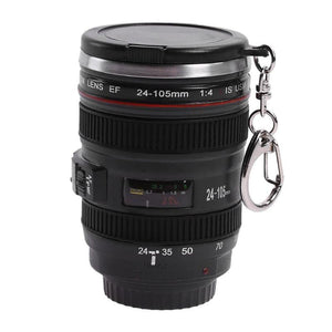 50ML Camera Lens 24-105mm 1:1 Scale Coffee Tea Mug Water Bottle Home Drinkware Camera Lens Portable Cup with Lid