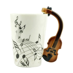 2018 offre spéciale nouveauté Art tasse en céramique tasse Instrument de musique Note Style café lait tasse cadeau de noël bureau à domicile verres