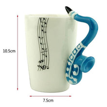 Charger l&#39;image dans la galerie, 2018 offre spéciale nouveauté Art tasse en céramique tasse Instrument de musique Note Style café lait tasse cadeau de noël bureau à domicile verres